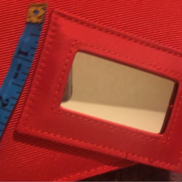 Authentic Christian Dior Beauty Red Lipstick Colored & Mirror Trousseau Case - Picture 12 of 16